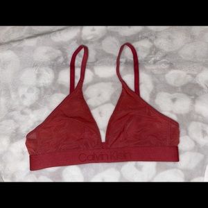 Calvin Klein Tonal Logo W/ Mesh Triangle Bralette